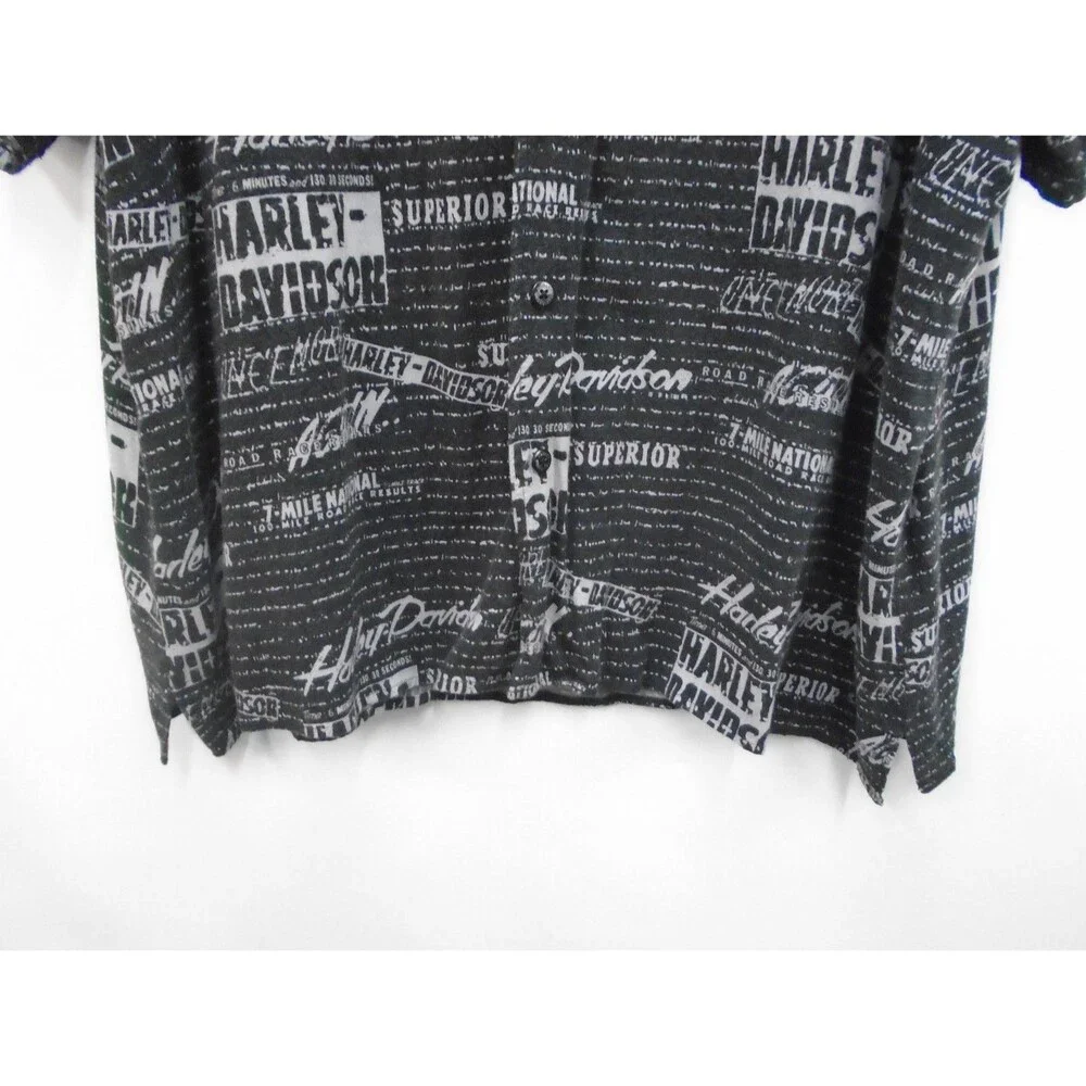 Vintage Harley-Davidson Mens Shirt 3XL 7 Mile 100 Mile Road Race all-over-print - Picture 3 of 6